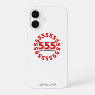 Funda Para iPhone 16 Ángel número 555 - Estética de libertad y cambio