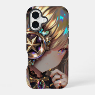 Funda Para iPhone 16 Anime Steampunk Belleza Cornuda con Monóculo de Es