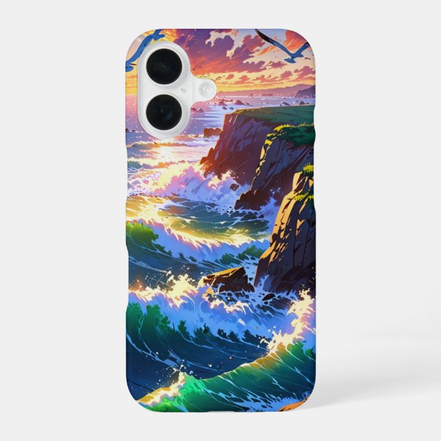 Funda Para iPhone 16 Anime Summer Seaside Sunset (Reverso )