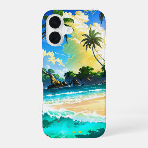 Funda Para iPhone 16 Anime Tropical Beach Paradise