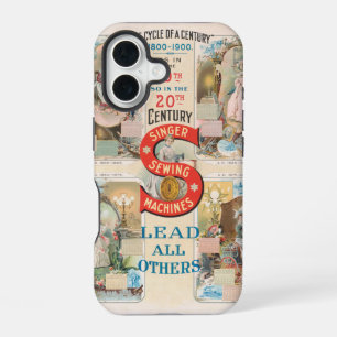 Funda Para iPhone 16 Anuncio de máquina de coser Singer vintage