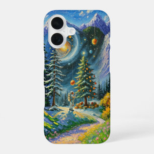 Funda Para iPhone 16 árbol de Navidad en el espacio