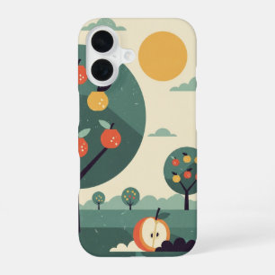 Funda Para iPhone 16 Arboleda Retro de Colores Suaves