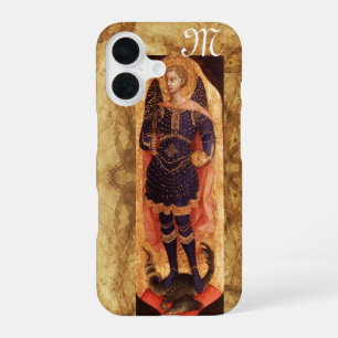 Funda Para iPhone 16 ARCÁNGEL SAN MIGUEL CON DRAGÓN monograma