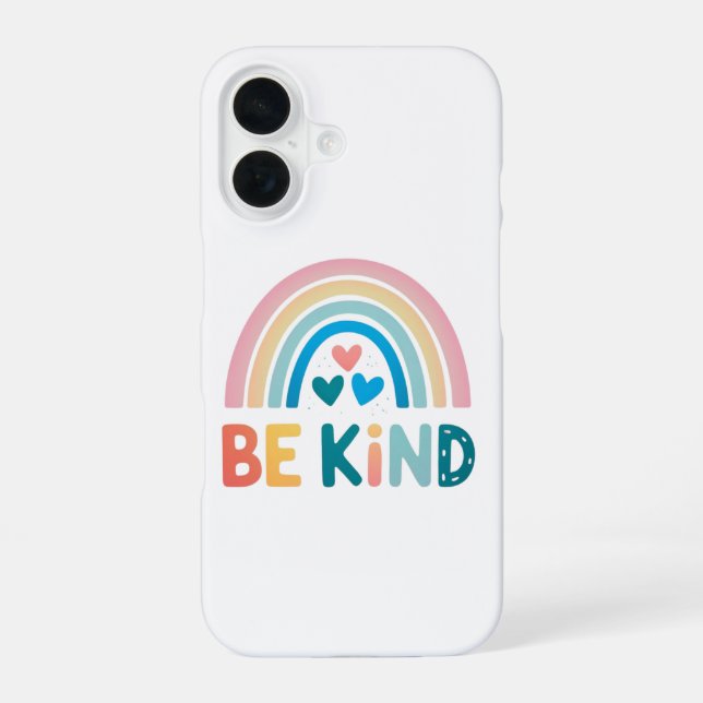 Funda Para iPhone 16 Arcoíris Sé Amable (Reverso )