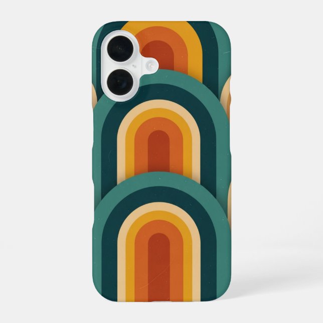 Funda Para iPhone 16 Arcos Curvos Retro (Reverso )