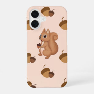 Funda Para iPhone 16 Ardilla Cute con estuche Acorn para iPhone