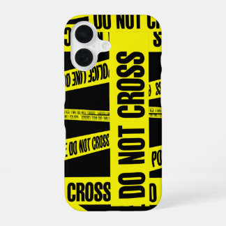 Funda Para iPhone 16 Áreas de peligro de cinta amarillas no cruzan la e
