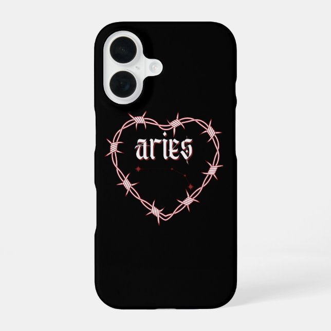 Funda Para iPhone 16 Aries Constellation Gothic Edgy Celestial Birthday (Reverso )