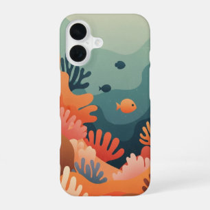 Funda Para iPhone 16 Arrecife estilizado retro