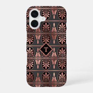 Funda Para iPhone 16 Art Deco elegante en oro rosa cobrizo y negro