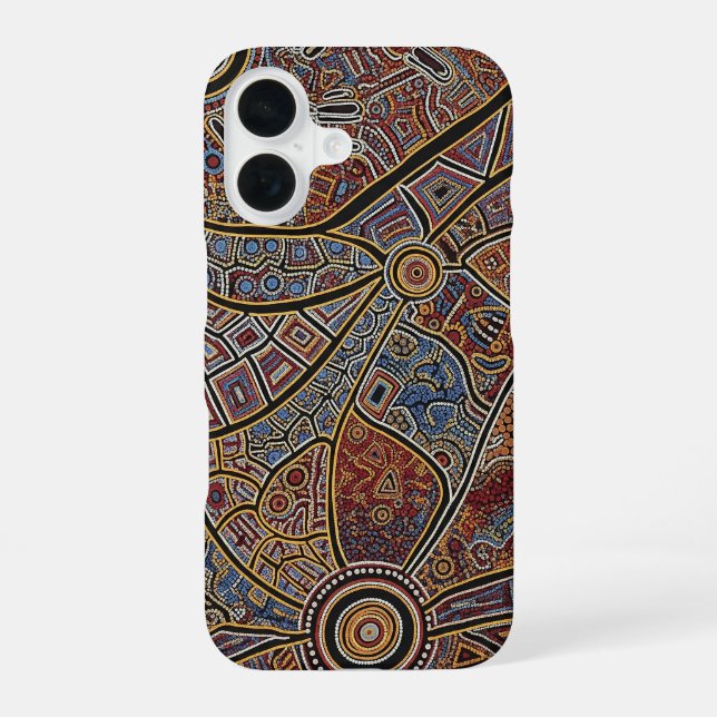 FUNDA PARA iPhone 16 ARTE ABORIGEN (Reverso )