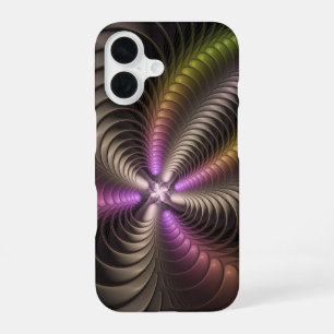 Funda Para iPhone 16 Arte abstracto brillante y trippy fractal 3D color