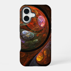 Funda Para iPhone 16 Arte abstracto de conexión fluida