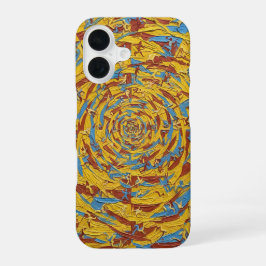 Funda Para iPhone 16 Arte abstracto de figuras corriendo en amarillo y 