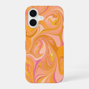 Funda Para iPhone 16 Arte abstracto de remolino de mármol en amarillo