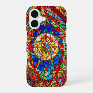 Funda Para iPhone 16 Arte abstracto de vidrio manchado vibrante