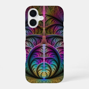 Funda Para iPhone 16 Arte abstracto fractal colorido alucinante