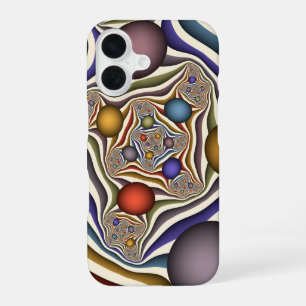 Funda Para iPhone 16 Arte abstracto fractal moderno y colorido que vuel