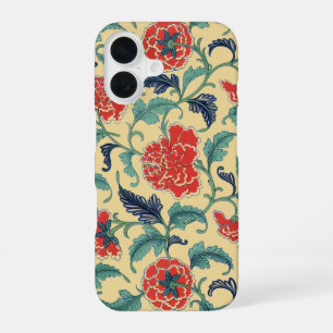 Funda Para iPhone 16 Arte Antiguo Modernista Chino Rojo Floral Chinoise