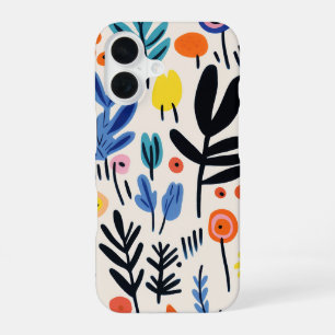 Funda Para iPhone 16 Arte Botánico Nórdico Floral Folk Escandinavo