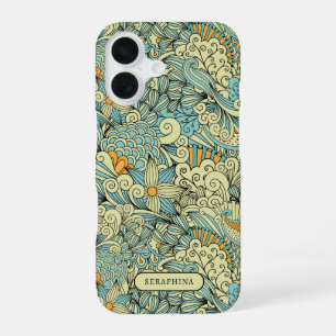 Funda Para iPhone 16 Arte Botánico Retro Dibujado a Mano Personalizado