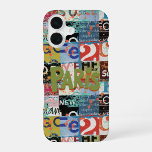 Funda Para iPhone 16 Arte callejero elegante multicolor collage París