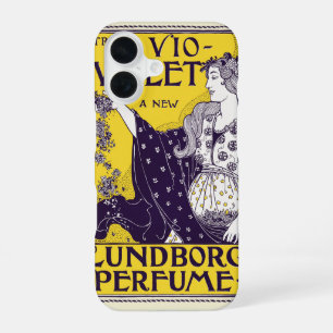 Funda Para iPhone 16 Arte clásico Art Nouveau Mujer Flores Púrpura