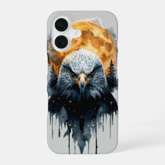 Funda Para iPhone 16 Arte de Acuarela de Águila Calva Majestuosa bajo l