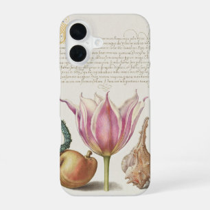 Funda Para iPhone 16 Arte de Caligrafía del Renacimiento Flor de Tulipá