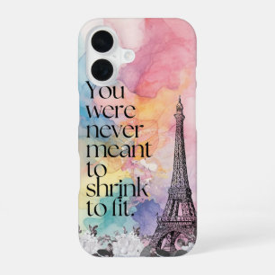 Funda Para iPhone 16 Arte de cita de la Torre Eiffel de París en acuare
