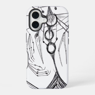 Funda Para iPhone 16 Arte de Fantasía Anime Oscura Cuervo y Demonio