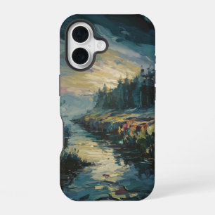 Funda Para iPhone 16 Arte de paisaje brumoso