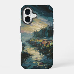 Funda Para iPhone 16 Arte de paisaje brumoso