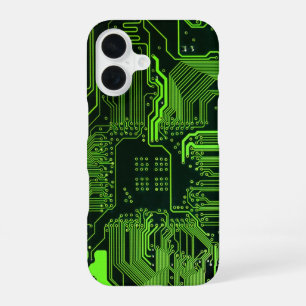Funda Para iPhone 16 Arte de patrón de traza de placa de circuito PCB v