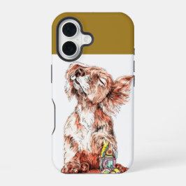 Funda Para iPhone 16 Arte de Perro Feliz Dulce Gráfico Protectora