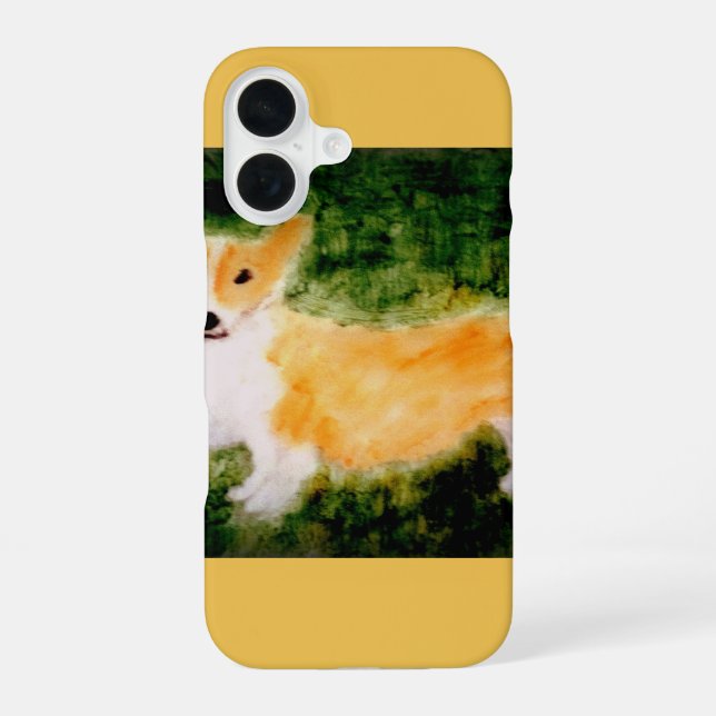 Funda Para iPhone 16 Arte de perro lindo Corgi (Reverso )