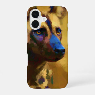 Funda Para iPhone 16 Arte de Perro Salvaje Africano