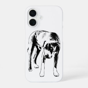 Funda Para iPhone 16 Arte de Perro Urbano: Pitbull Mezcla con Mirada