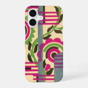Funda Para iPhone 16 Arte Deco Vintage Jazz Pochoir Patrón Geométrico