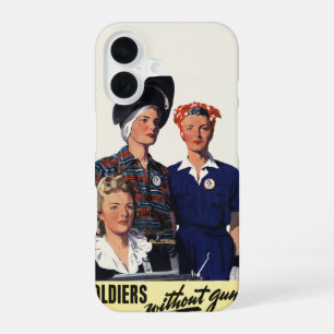 Funda Para iPhone 16 Arte feminista de soldados de la Segunda Guerra Mu