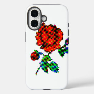 Funda Para iPhone 16 Arte fino de medio tono de flor de rosa