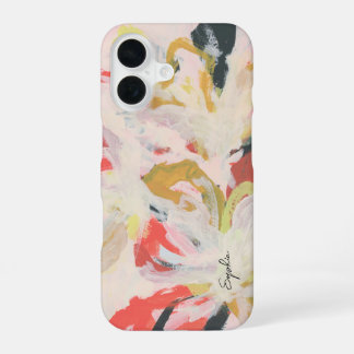 Funda Para iPhone 16 Arte Floral Abstracto Colorido Tu Nombre