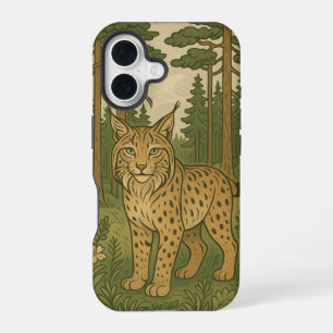 Funda Para iPhone 16 Arte Folclórico del Bosque del Lince Polaco