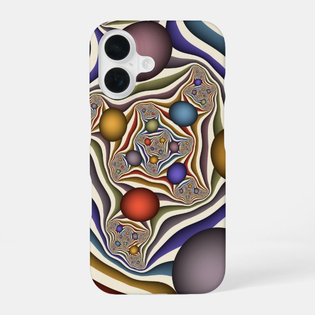 Funda Para iPhone 16 Arte Fractal abstracto, colorido, moderno (Reverso )