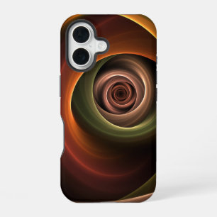 Funda Para iPhone 16 Arte fractal moderno de colores cálidos abstracto