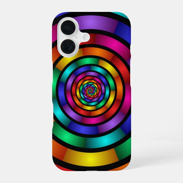 Funda Para iPhone 16 Arte fractal moderno y psicodélico (Reverso )