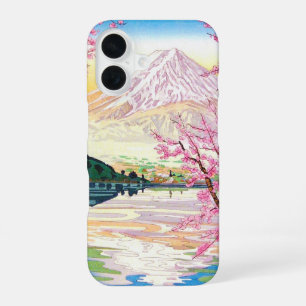 Funda Para iPhone 16 Arte fresco de cerezo japonés oriental Fuji en pri