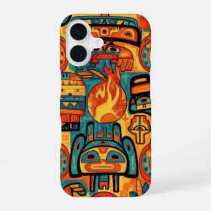FUNDA PARA iPhone 16 ARTE INDÍGENA AMERICANO TRADICIONAL