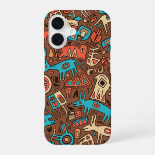 Funda Para iPhone 16 arte indio apache tradicional